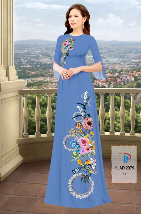 Vải Áo Dài Hoa In 3D AD HLAD2979 56